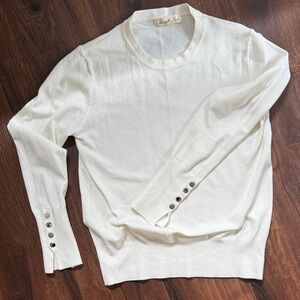 Vine & Love Cream Button-Detail Sweater